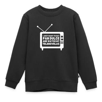 Telenovela Columbianas, émissions hispaniques et feuilletons - Sweat Premium enfant bio - noir - Devant - AI Model Kid Female (0cm)
