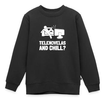 Telenovela Columbianas, émissions hispaniques et feuilletons - Sweat Premium enfant bio - noir - Devant - AI Model Kid Female (0cm)