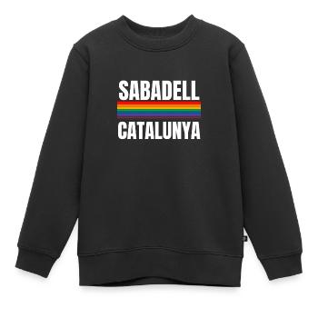 Bandera Independentista Catalana Estelada Negra - Sweat Premium enfant bio - noir - Devant - AI Model Kid Female (0cm)