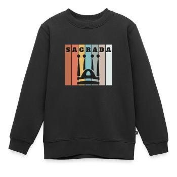 Bandera Independentista Catalana Estelada Negra - Sweat Premium enfant bio - noir - Devant - AI Model Kid Female (0cm)