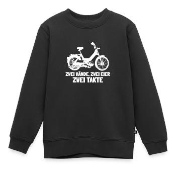 DDR Moped Oldtimer Roller Mofa Scooter 2 Takter - Kinder Premium Organic Sweatshirt - Schwarz - Vorne - AI Model Kid Female (0cm)