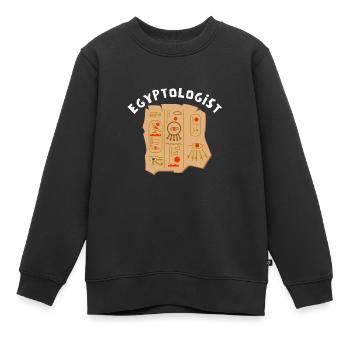 Hiéroglyphes égyptologue, Égypte ancienne - Sweat Premium enfant bio - noir - Devant - AI Model Kid Female (0cm)