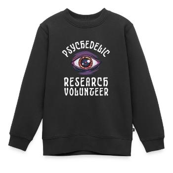 Bénévole pour la recherche psychédélique - Sweat Premium enfant bio - noir - Devant - AI Model Kid Female (0cm)