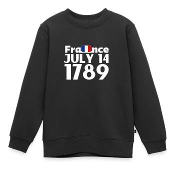 Fraternité Liberte Egalite Français Révolution - Sweat Premium enfant bio - noir - Devant - AI Model Kid Female (0cm)
