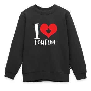 Cheese Curds Gravy Mix Canada Poutine - Sweat Premium enfant bio - noir - Devant - AI Model Kid Female (0cm)