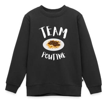 Cheese Curds Gravy Mix Canada Poutine - Sweat Premium enfant bio - noir - Devant - AI Model Kid Female (0cm)