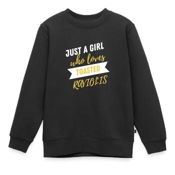 Raviolis grillés à St. Louis - Sweat Premium enfant bio - noir - Devant - AI Model Kid Female (0cm)
