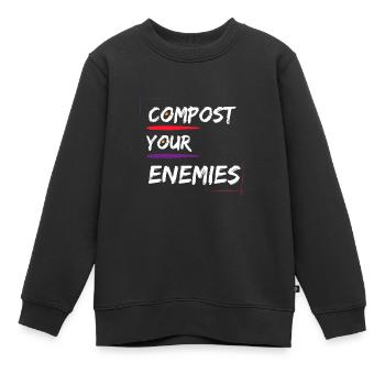 Compostez vos ennemis - Sweat Premium enfant bio - noir - Devant - AI Model Kid Female (0cm)