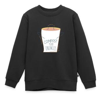 Compostez vos ennemis - Sweat Premium enfant bio - noir - Devant - AI Model Kid Female (0cm)
