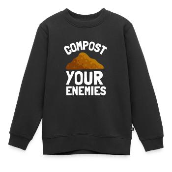 Compostez vos ennemis - Sweat Premium enfant bio - noir - Devant - AI Model Kid Female (0cm)