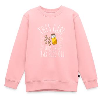 Superfood Flax Oil - Kinder Premium Organic Sweatshirt - Rosa - Vorne - AI Model Kid Female (0cm)