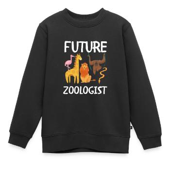 Future Zoologist Birthday Wildlife - Sweat Premium enfant bio - noir - Devant - AI Model Kid Female (0cm)