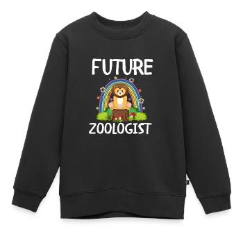 Future Zoologist Birthday Wildlife - Sweat Premium enfant bio - noir - Devant - AI Model Kid Female (0cm)