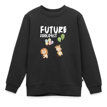 Future Zoologist Birthday Wildlife - Sweat Premium enfant bio - noir - Devant - AI Model Kid Female (0cm)