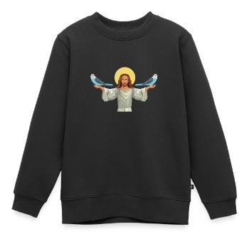 Blue Quaker Parrot Mom - Kinder Premium Organic Sweatshirt - Schwarz - Vorne - AI Model Kid Female (0cm)