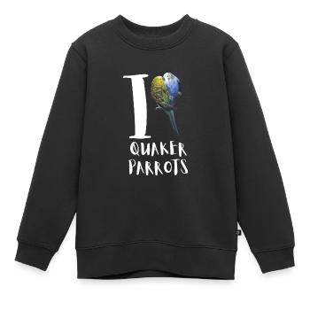 Blue Quaker Parrot Mom - Kinder Premium Organic Sweatshirt - Schwarz - Vorne - AI Model Kid Female (0cm)