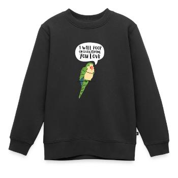 Blue Quaker Parrot Mom - Kinder Premium Organic Sweatshirt - Schwarz - Vorne - AI Model Kid Female (0cm)
