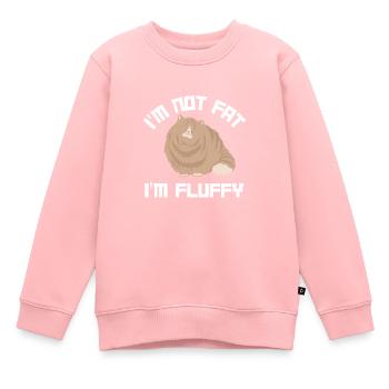 Obésité du gros chat - Sweat Premium enfant bio - rose - Devant - AI Model Kid Female (0cm)