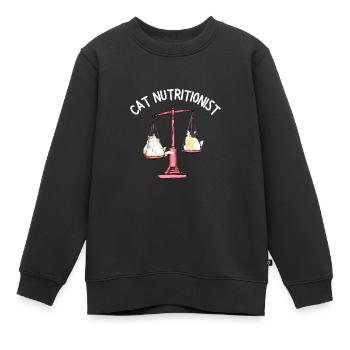 Obésité du gros chat - Sweat Premium enfant bio - noir - Devant - AI Model Kid Female (0cm)