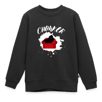 Chonk Cat Obésité - Sweat Premium enfant bio - noir - Devant - AI Model Kid Female (0cm)