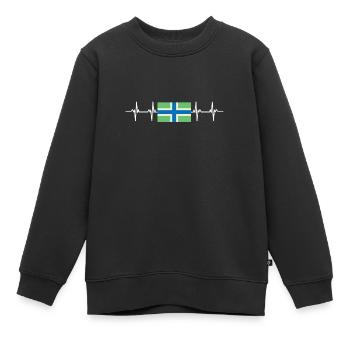 United Kingdom Gloucestershire Flag - Kinder Premium Organic Sweatshirt - Schwarz - Vorne - AI Model Kid Female (0cm)