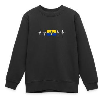 United Kingdom Durham Flag - Kinder Premium Organic Sweatshirt - Schwarz - Vorne - AI Model Kid Female (0cm)