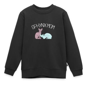 Sphynx Maman Chat Sans Poils Propriétaire de Chat - Sweat Premium enfant bio - noir - Devant - AI Model Kid Female (0cm)