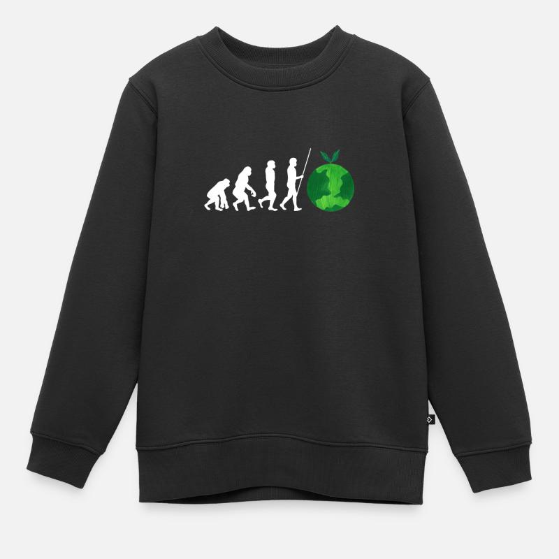 Recycle Réutiliser Renew Rethink Wind Turbine - Wind - Sweat Premium enfant bio - noir