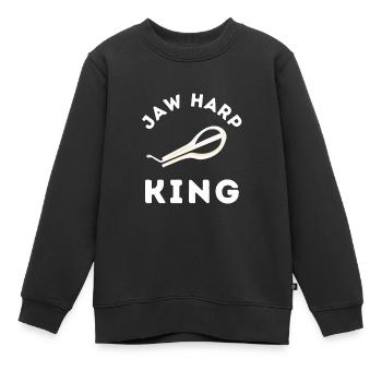 Jew Mouth Harp Jaw Harp Bass - Kids Premium Organic Sweatshirt - black - Front - AI Model Kid Female (0cm)