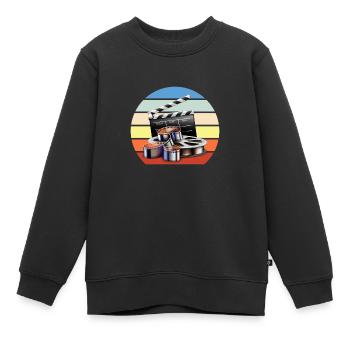 Vintage Film Clapper Director Musical Actor - Kinder Premium Organic Sweatshirt - Schwarz - Vorne - AI Model Kid Female (0cm)