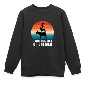 Bremen Town Musicians - Kinder Premium Organic Sweatshirt - Schwarz - Vorne - AI Model Kid Female (0cm)