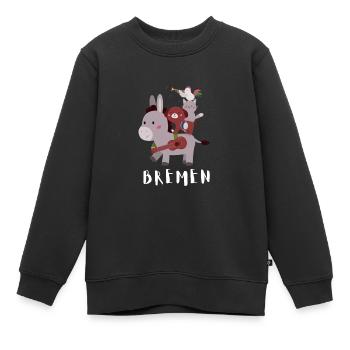 Bremen Town Musicians - Kinder Premium Organic Sweatshirt - Schwarz - Vorne - AI Model Kid Female (0cm)