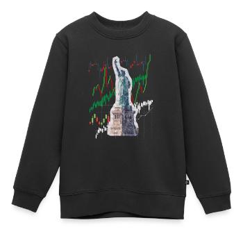 NY Stock Exchange Bull - Kinder Premium Organic Sweatshirt - Schwarz - Vorne - AI Model Kid Female (0cm)