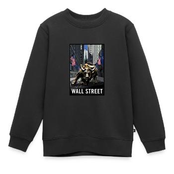 NY Stock Exchange Bull - Kinder Premium Organic Sweatshirt - Schwarz - Vorne - AI Model Kid Female (0cm)