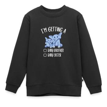 I'm Getting A Baby Brother Baby Sister Elephant - Kinder Premium Organic Sweatshirt - Schwarz - Vorne - AI Model Kid Female (0cm)