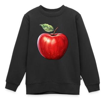 Apfel - Kinder Premium Organic Sweatshirt - Schwarz - Vorne - AI Model Kid Female (0cm)