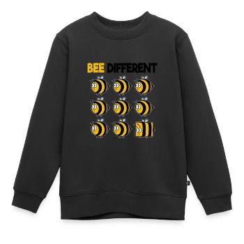 Bee Different abeille miel individuel - Sweat Premium enfant bio - noir - Devant - AI Model Kid Female (0cm)