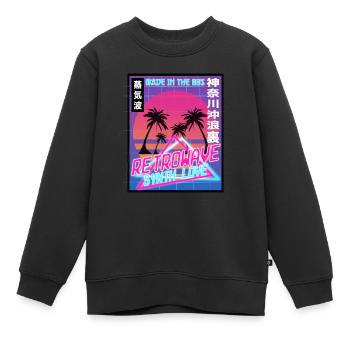 Vaporwave Aesthetic Style 80th MC Plunderphonics - Kids Premium Organic Sweatshirt - black - Front - AI Model Kid Female (0cm)