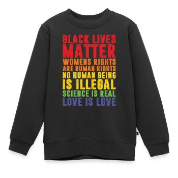 Black Lives Matter - Kinder Premium Organic Sweatshirt - Schwarz - Vorne - AI Model Kid Female (0cm)