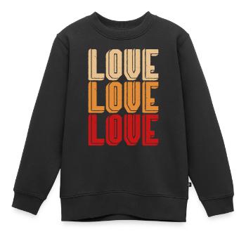 Amour amour amour - Sweat Premium enfant bio - noir - Devant - AI Model Kid Female (0cm)