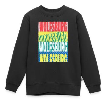 Wolfsburg Allemagne City Font Skyline - Sweat Premium enfant bio - noir - Devant - AI Model Kid Female (0cm)