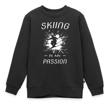 skiing - Kinder Premium Organic Sweatshirt - Schwarz - Vorne - AI Model Kid Female (0cm)
