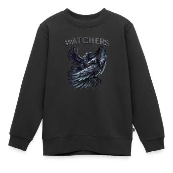 Rabe, Hugin, Munin - Kinder Premium Organic Sweatshirt - Schwarz - Vorne - AI Model Kid Female (0cm)