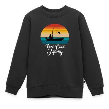 Cadeaux de pêche Reel Cool Momy - Sweat Premium enfant bio - noir - Devant - AI Model Kid Female (0cm)