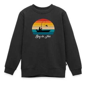 Lieu de pêche de la baie de Noc - Sweat Premium enfant bio - noir - Devant - AI Model Kid Female (0cm)