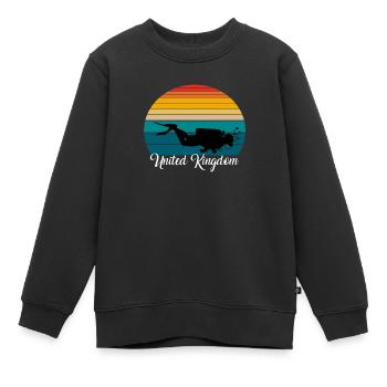 United Kingdom Scuba Diving Gift - Kinder Premium Organic Sweatshirt - Schwarz - Vorne - AI Model Kid Female (0cm)
