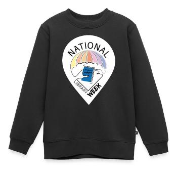 Semaine du livre Ami des livres - Sweat Premium enfant bio - noir - Devant - AI Model Kid Female (0cm)