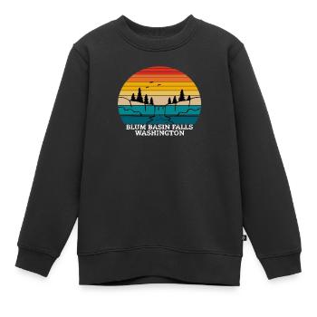 Chutes du bassin Blum dans l’État de Washington - Sweat Premium enfant bio - noir - Devant - AI Model Kid Female (0cm)