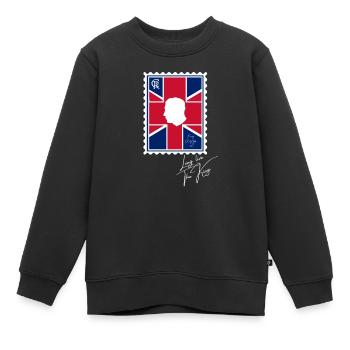 Couronnement du roi britannique Charles Angleterre Drapeau - Sweat Premium enfant bio - noir - Devant - AI Model Kid Female (0cm)