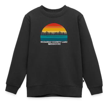 Comté de Nodaway Lac Missouri - Sweat Premium enfant bio - noir - Devant - AI Model Kid Female (0cm)